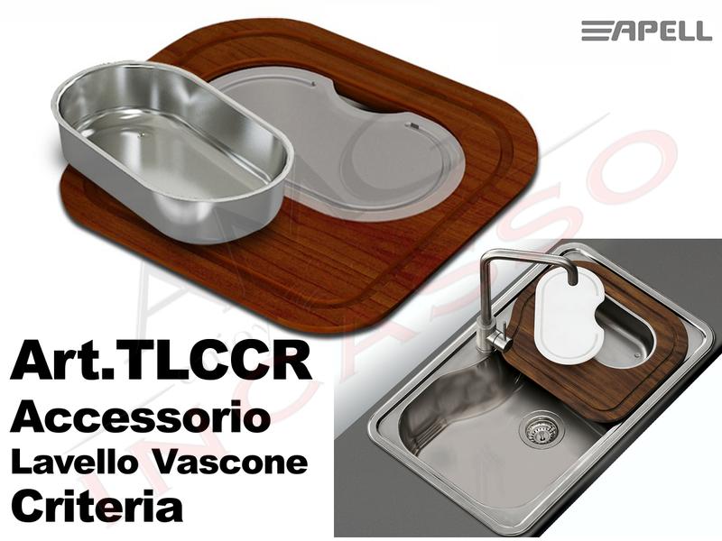 Kit 3 Accessori Apell TLCCR Kit Tagliere Colander per Lavello Serie Criteria