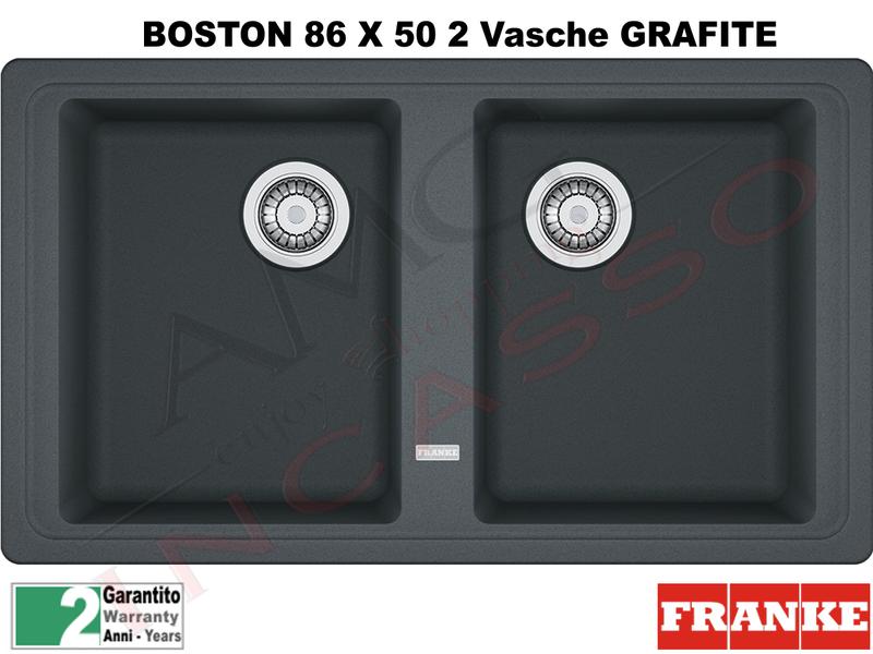 Lavello Franke BFG620 9899978 Boston 86 X 50 2 Vasche Grafite
