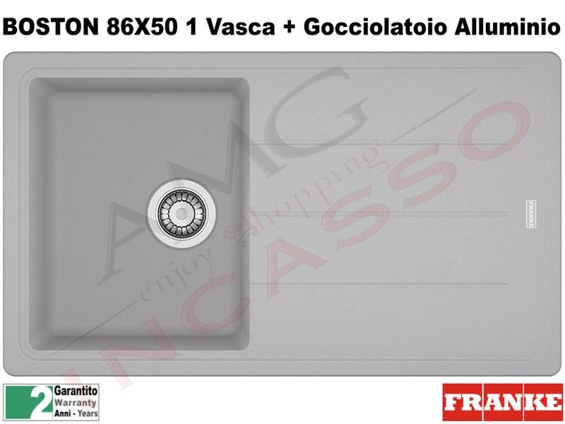Lavello Franke BFG611-86 9899875 Boston 86 X 50 1 V + Gocc. Alluminio