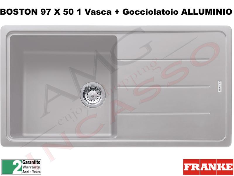 Lavello Franke BFG611-97 9899886 Boston 97 X 50 1 V + Gocc. Alluminio
