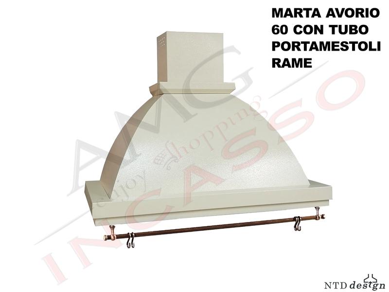 Cappa Rustica Cucina Marta cm. 60 Avorio da 500 m³/h Classe D