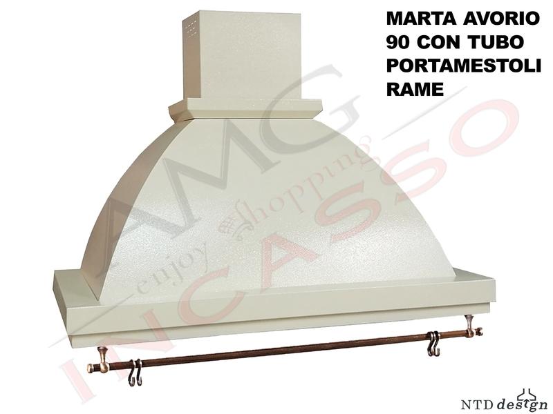 Cappa Rustica Cucina Marta cm. 90 Avorio da 500 m³/h Classe D