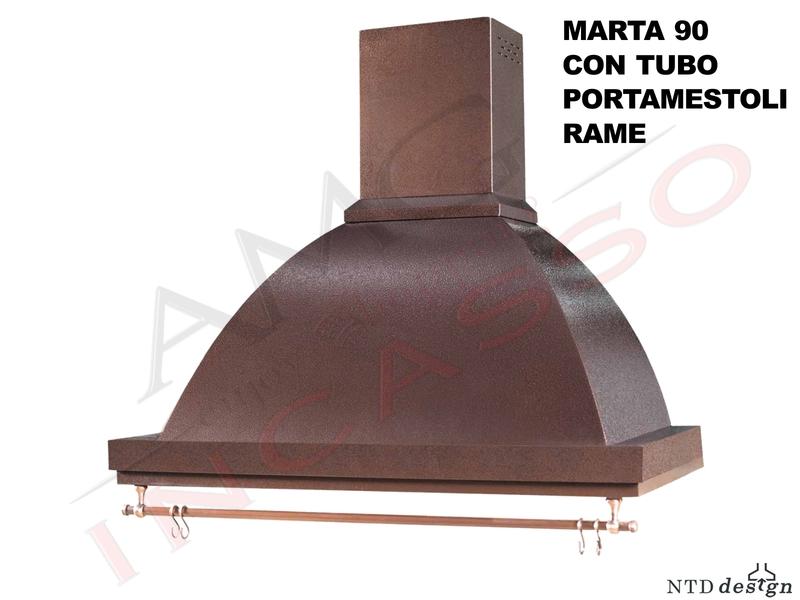 Cappa Rustica Cucina Marta cm. 90 Rame da 500 m³/h Classe D
