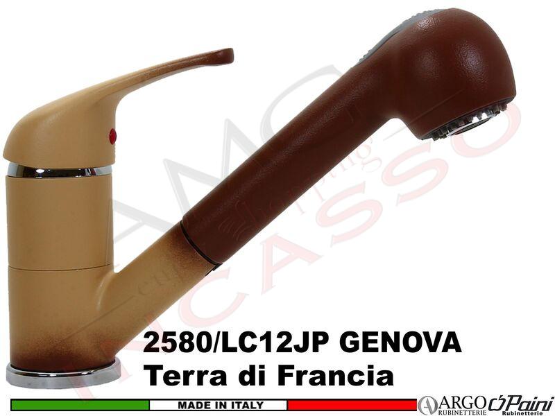 Miscelatore Argo - Paini 2580/LC12JP Genova Estraibile Terra di Francia