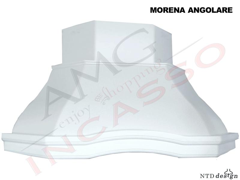 Cappa Angolo Morena 103X103 Con Trave Legno Massello Frassino Verniciato