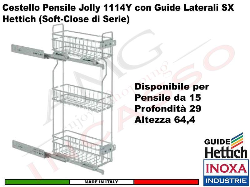 Carello Cestello Jolly Estraibile Serie GOLD Guide HETTICH Pensile 15