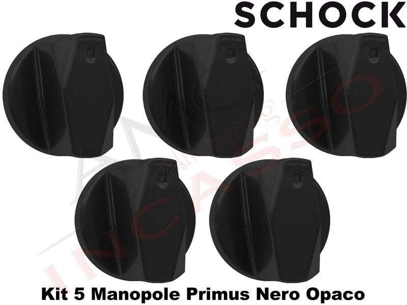 Kit 5 Manopole Primus Design Nero Opaco per Piani Cottura Schock