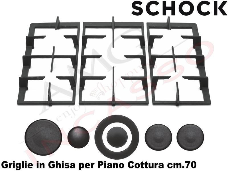 Kit Grighie in Ghisa e Cappellotti Coprifuoco per Piani Cottura cm. 70
