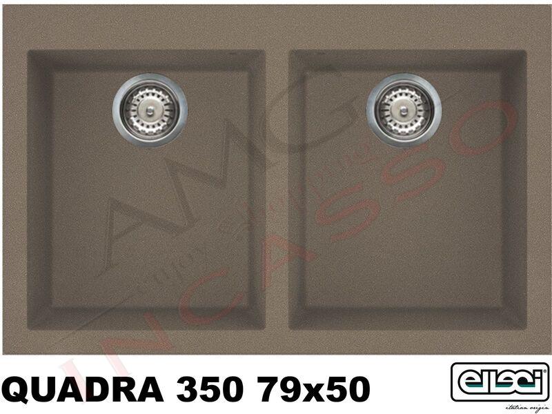 Lavello Quadra 350 LGQ35043 79X50 2 Vasche Granitek® G43 Tortora