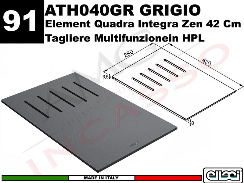 Accessorio 91 ATH040GR Element Tagliere Multifunzioni in HPL 420 Grigio