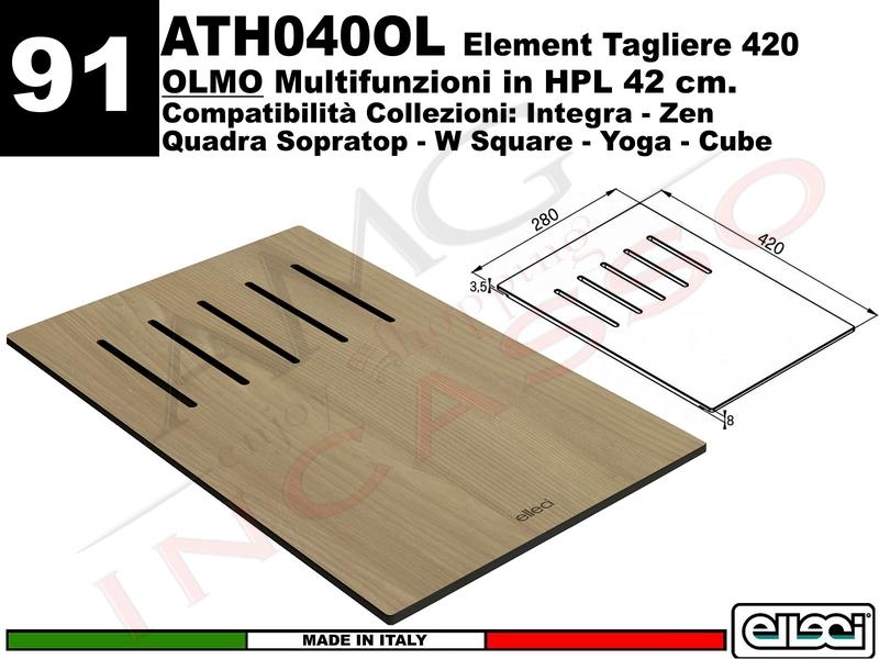 Accessorio 91 ATH040OL Element Tagliere Multifunzioni in HPL 420 Olmo