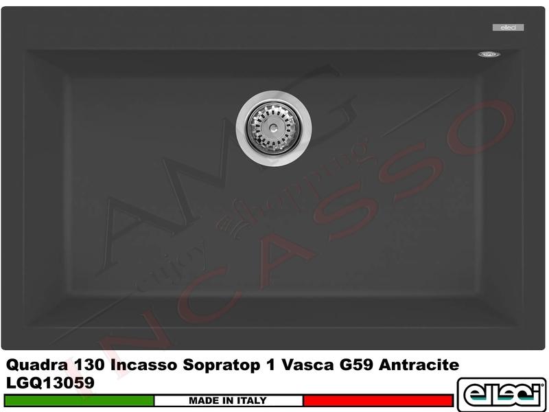 Lavello Quadra 130 79 X 50 1 Vasca Granitek Classic® G59 Antracite