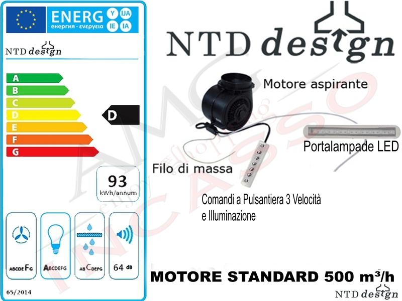 Motore Interno Cappa NTD Design GRUPPO RX500 Aspirante/Filtrante da 500 m³/h