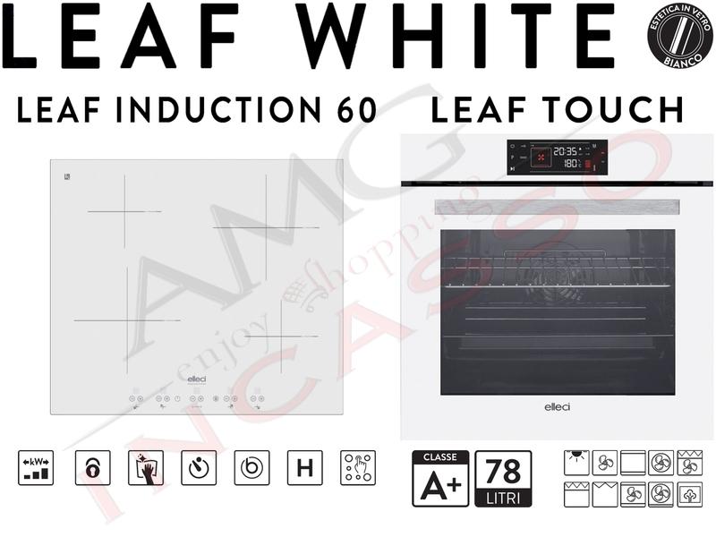 Pacchetto Leaf Piano Cottura Induzione cm. 58 e Forno Ventilato 10 Funzioni K96 White Bianco