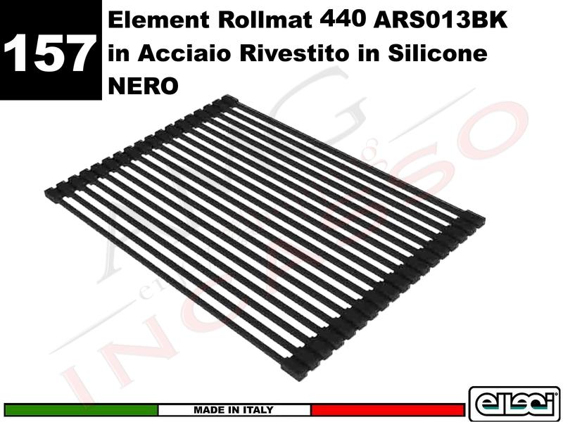 Accessorio 157 ARS013BK RollMat 440 silicone Barre acciaio Nero Per tutti i Lavelli