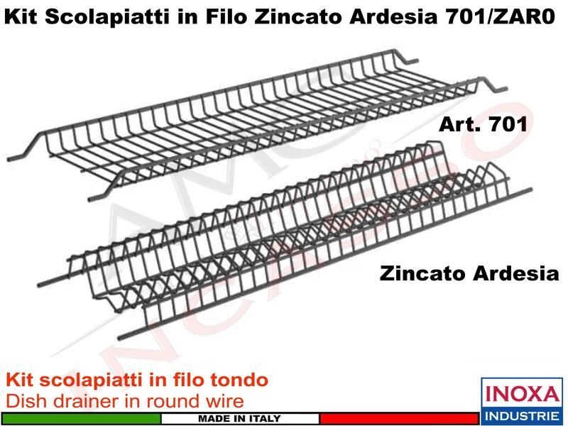 Kit Scolapiatti Filo Zincato ARDESIA Pensile 90 701/90ZARP0 compreso di Scatola