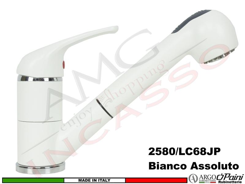 Miscelatore Argo 2580/LC68JP Genova Estraibile Bianco Titano