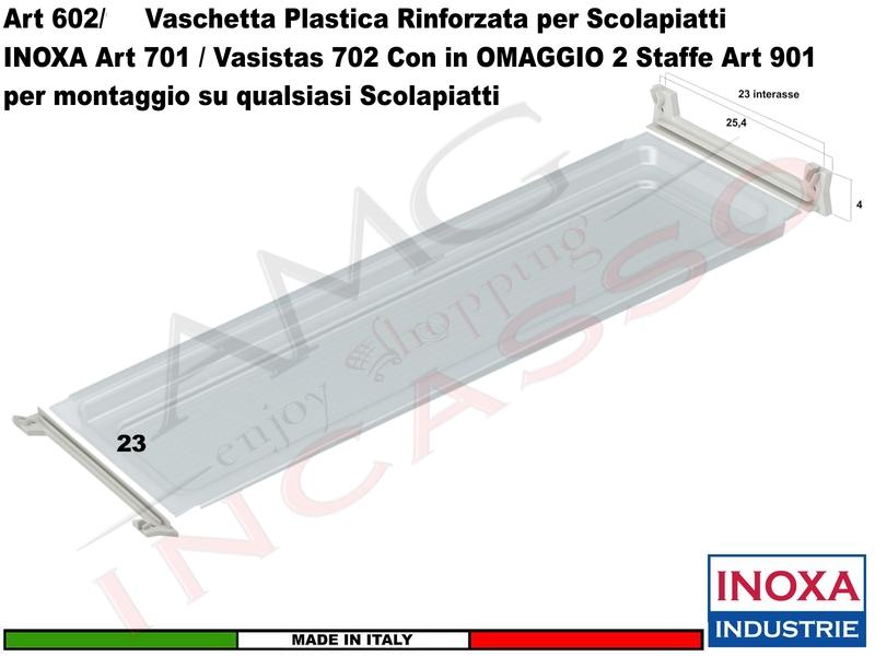 Vaschetta Raccogligocce Trasparente 602 Scolapiatti 40-45-50-60-70-75-80-90 + 2 Staffe
