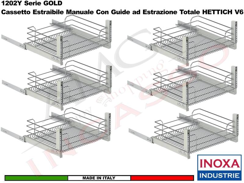 Cassetto Carello Estraibile 1202Y/40-50PC Guide HETTICH Base 40 H.23,3