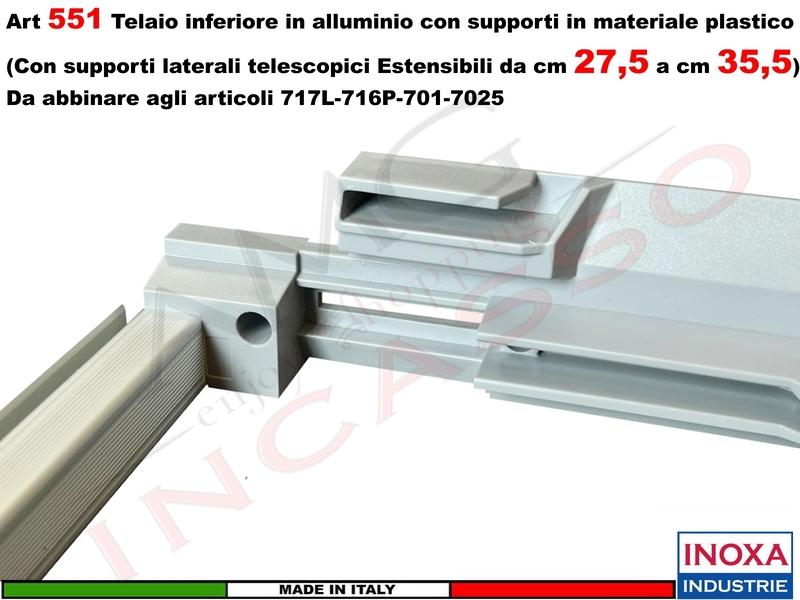 Telaio 90 Inferiore Alluminio ARDESIA Inoxa 551/90A Scolapiatti 701/702 Int.86,4