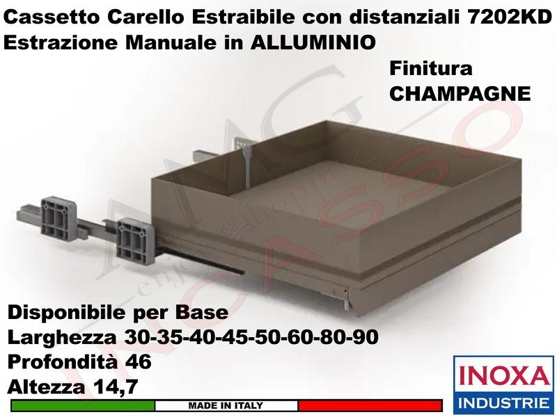 Carello Cassetto Cestello Estraibile INOXA 7202KDY/35PCH Per Base 35 Champagne