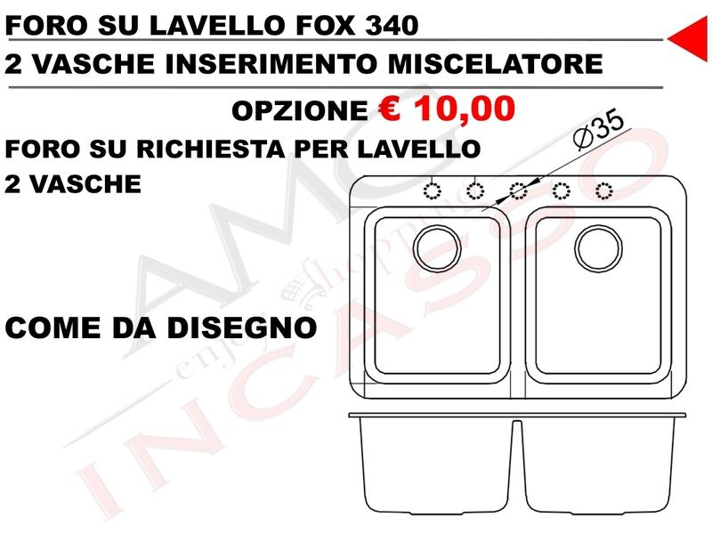 Lavello Fox 340 LGF34068BTP 80x53 incasso cucina Granitek 68 Bianco Titano
