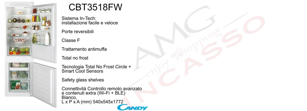 Frigorifero CANDY Combinato da Incasso CBT3518FW - No Frost Classe F
