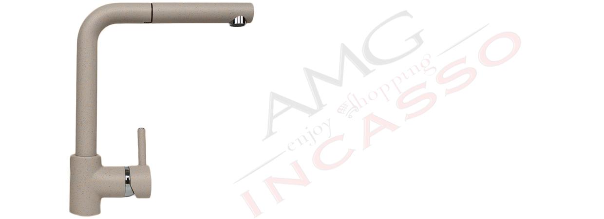 Miscelatore Argo ITALIANO 2385/LC51L Aosta canna alta doccetta estraibile Avena 51 Sabbia